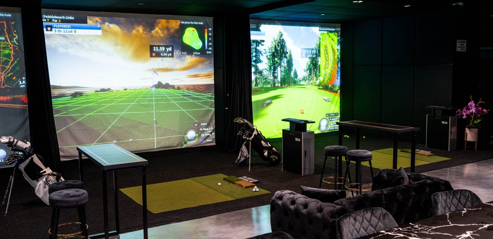 Generation Golf — front view of simulator bays