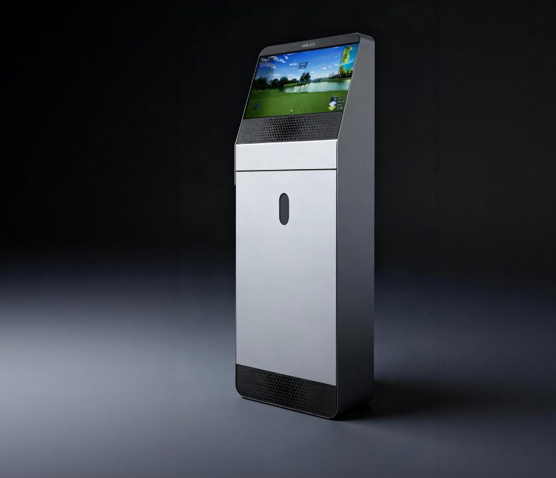 RG all-in-one Premium kiosk with Lenovo touchscreen monitor running the RG Golf software