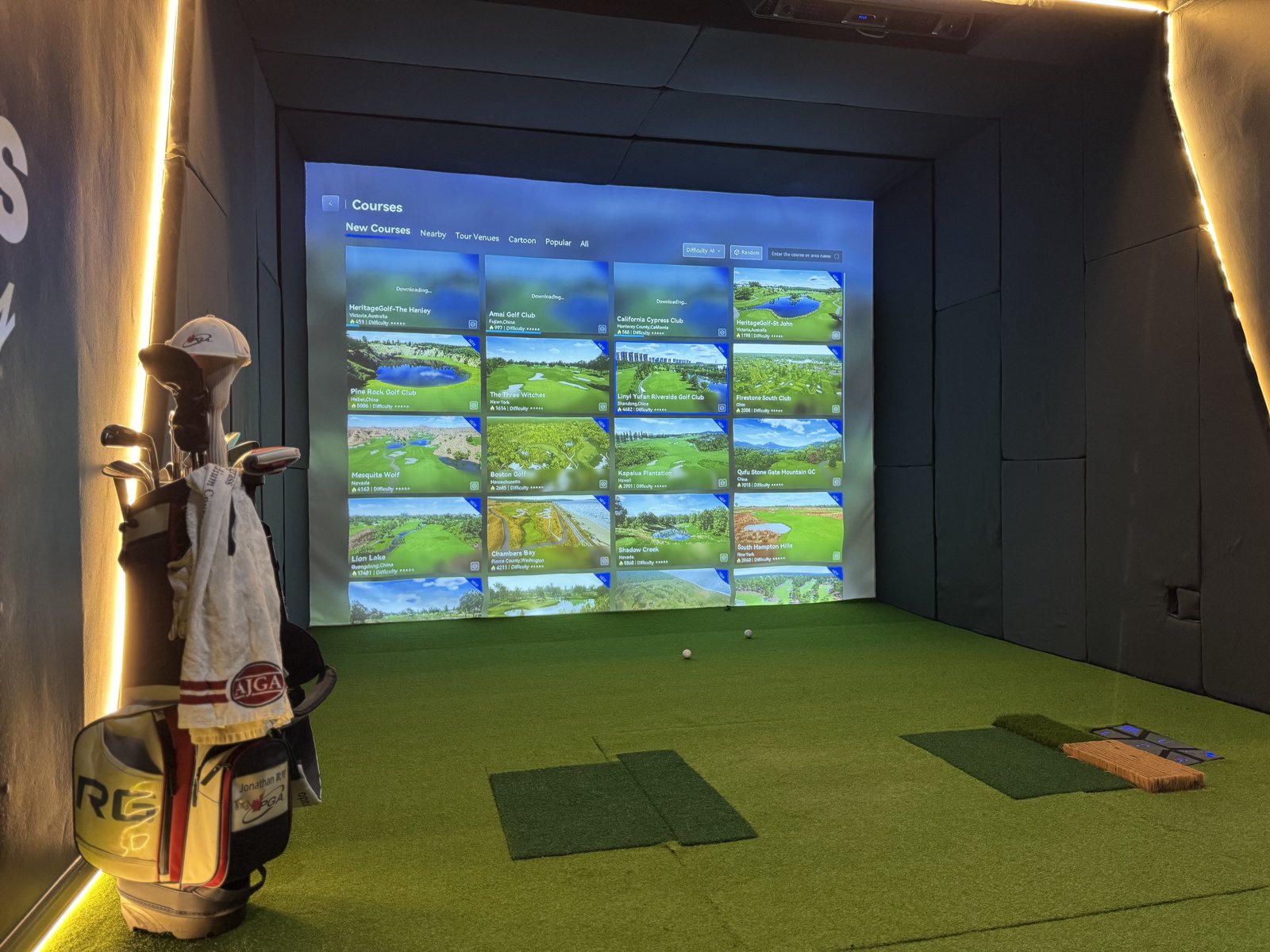RG Golf Simulator bay at Birdies at Bold City in Jacksonville